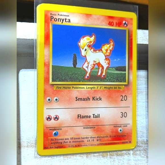 Vintage 1999 Pokemon Base Set | PONYTA #60/102 | VG+ - Picture 1 of 4